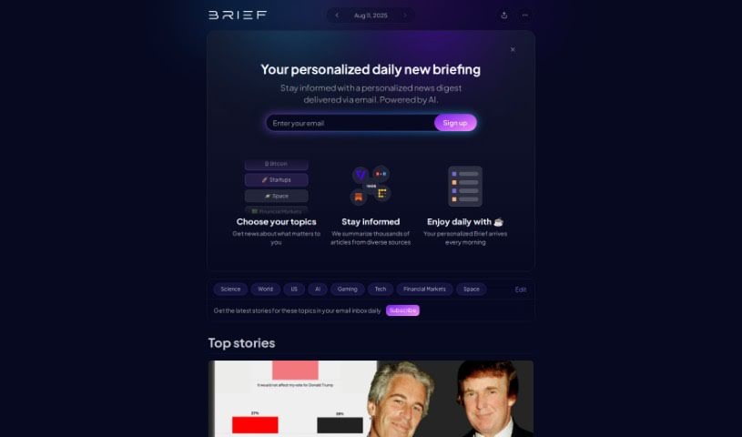 Screenshot of Brief News