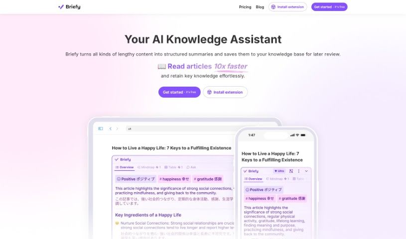 Screenshot of Briefy