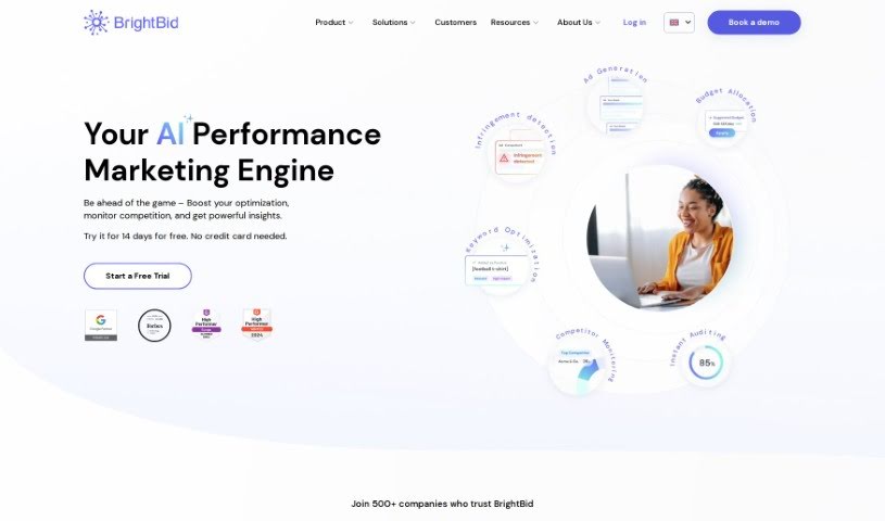 Screenshot of BrightBid