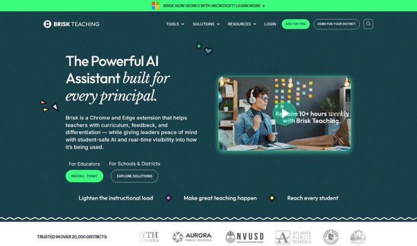 Screenshot of Brisk Teaching