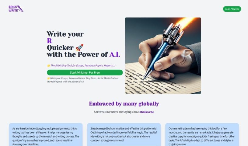 Screenshot of Brisk Write