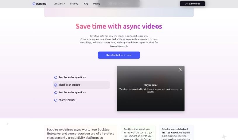 Screenshot of Bubbles Notetaker