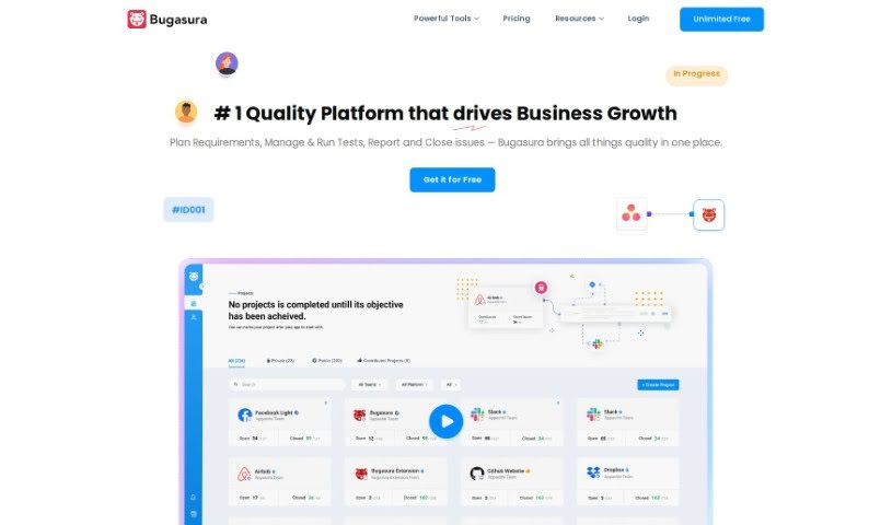 Screenshot of Bugasura