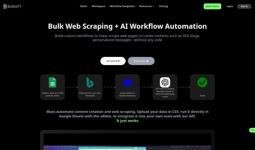 Screenshot of BulkGPT
