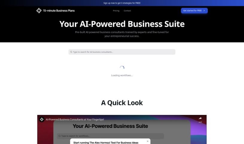 Screenshot of Business Plan Factory