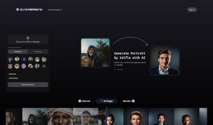 Screenshot of Business Portrait Ai