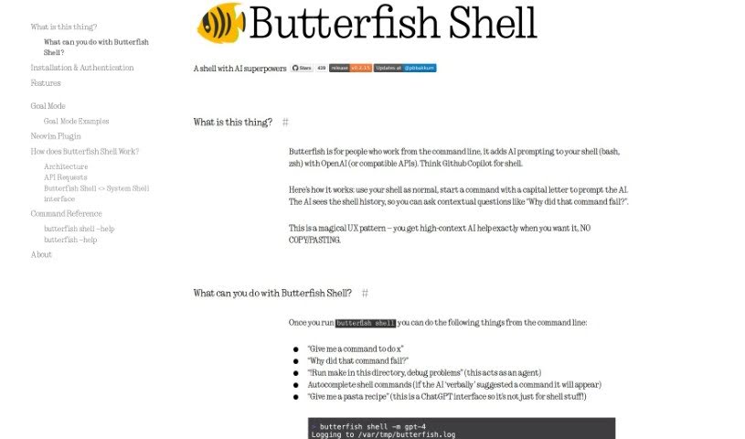 Screenshot of Butterfish Shell