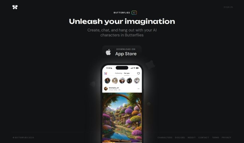 Screenshot of Butterflies AI