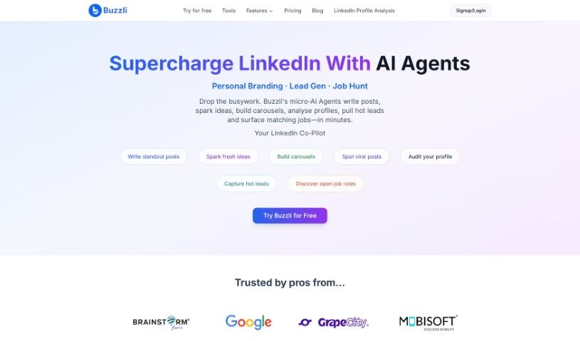 Screenshot of Buzzli