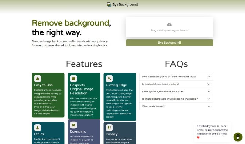 Screenshot of Byebackground