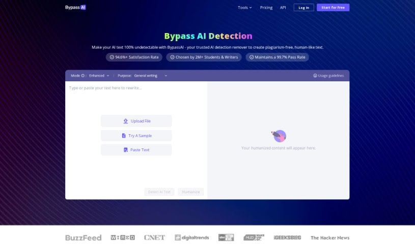 Screenshot of Bypass AI