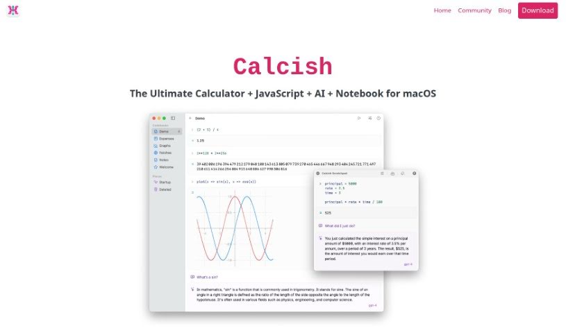 Screenshot of Calcish