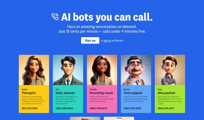 Screenshot of Call An Ai