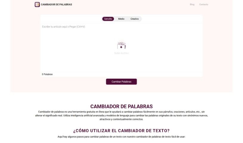 Screenshot of Cambiador De Palabras