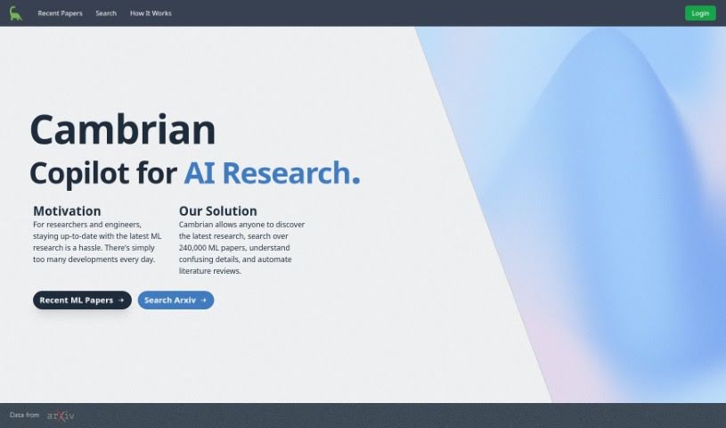 Screenshot of Cambrianml