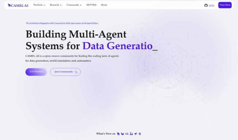 Screenshot of Camel AI