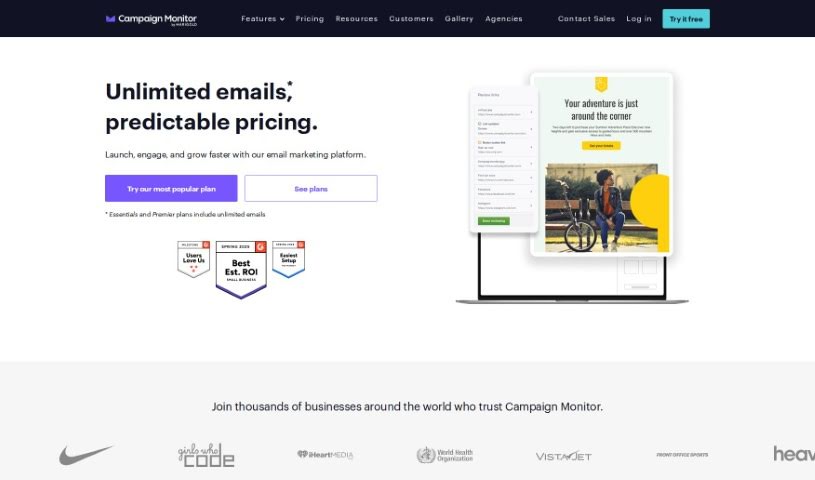 Screenshot of Campaign Monitor