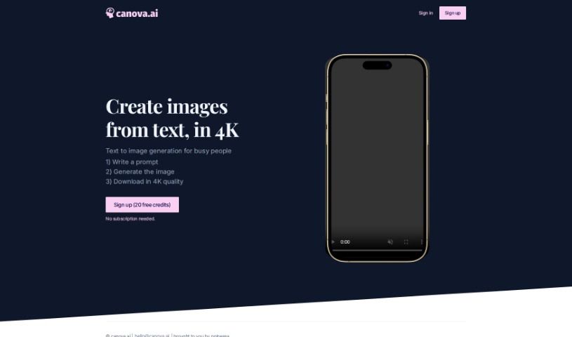 Screenshot of Canova