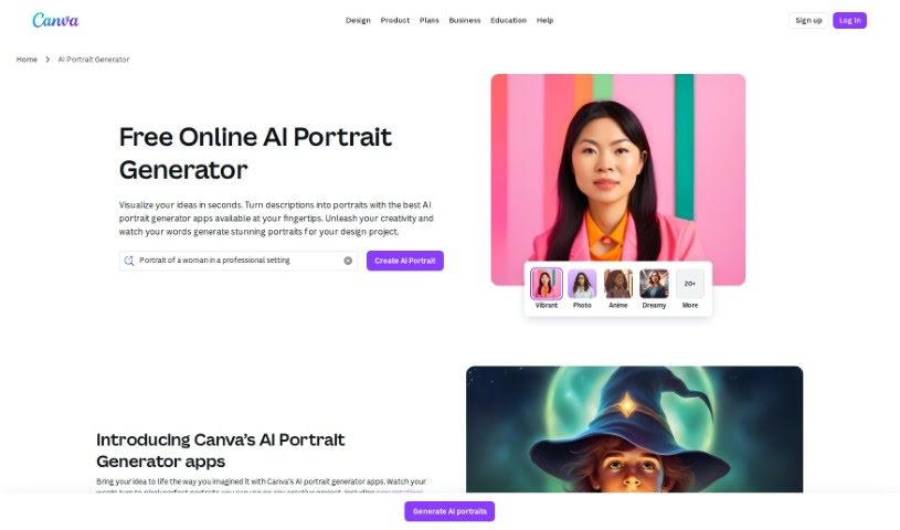 Screenshot of Canva AI Portrait Remover