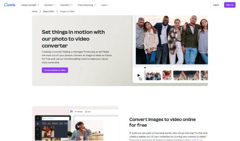 Screenshot of Canva Photo to Video Converter