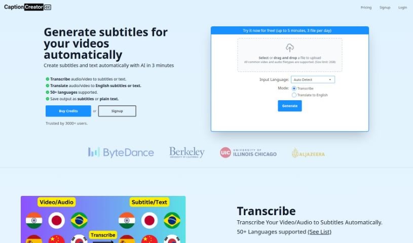 Screenshot of CaptionCreator