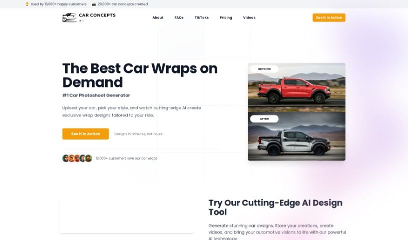 Screenshot of Car Concepts AI