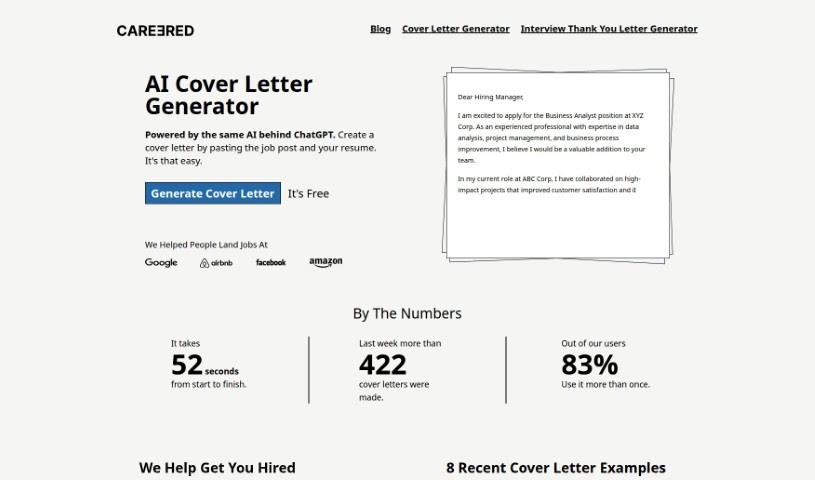 Screenshot of Careered AI