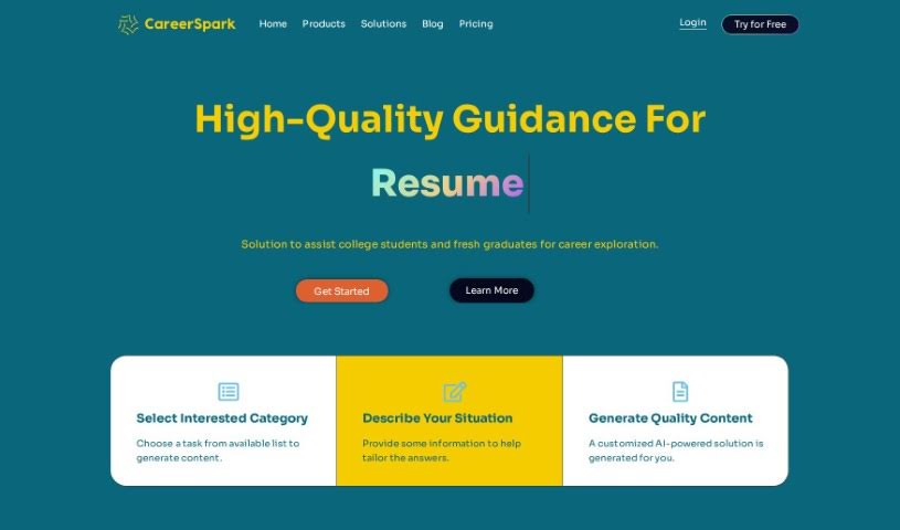 Screenshot of Careerspark