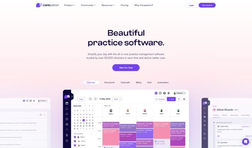Screenshot of Carepatron