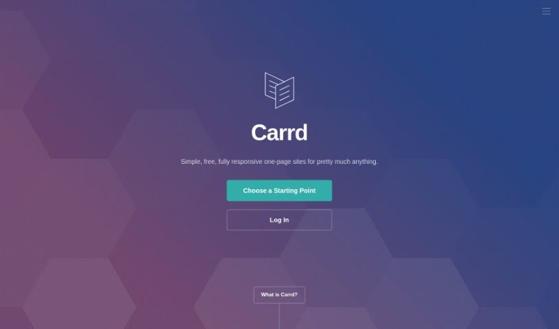 Screenshot of Carrd