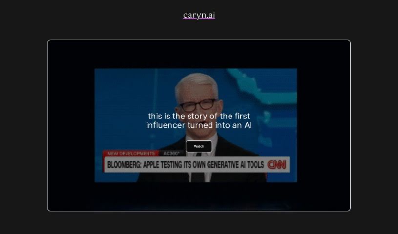 Screenshot of Caryn AI