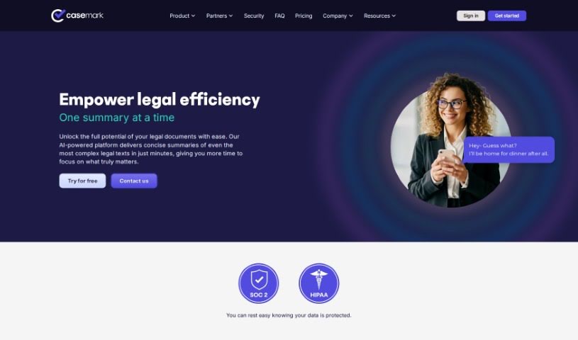 Screenshot of CaseMark AI