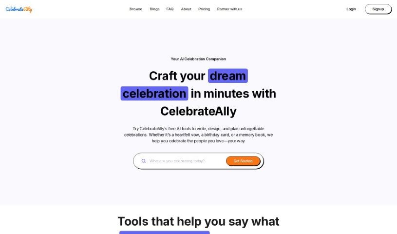 Screenshot of Celebrateally AI