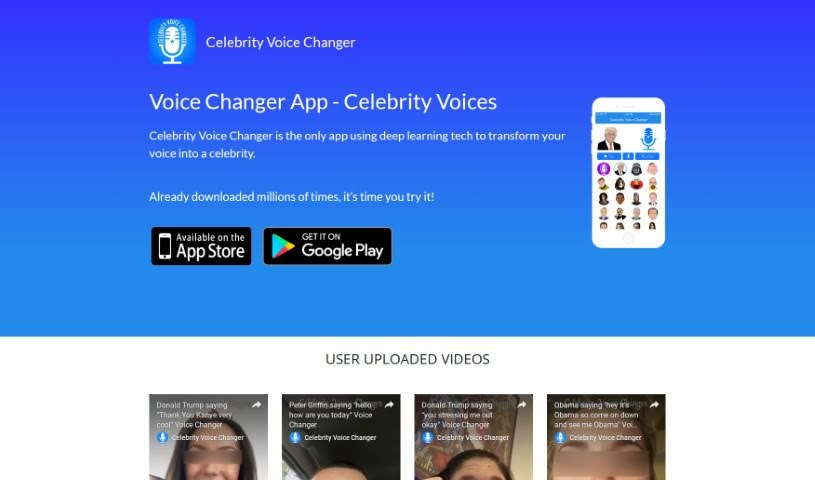 Screenshot of Celebrity Voice Changer