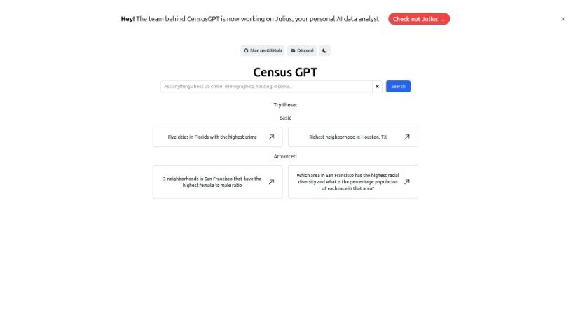Screenshot of Census GPT