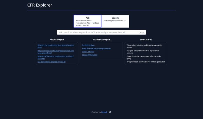 Screenshot of Cfr Explorer