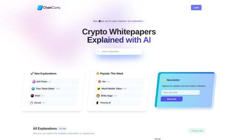 Screenshot of ChainClarity