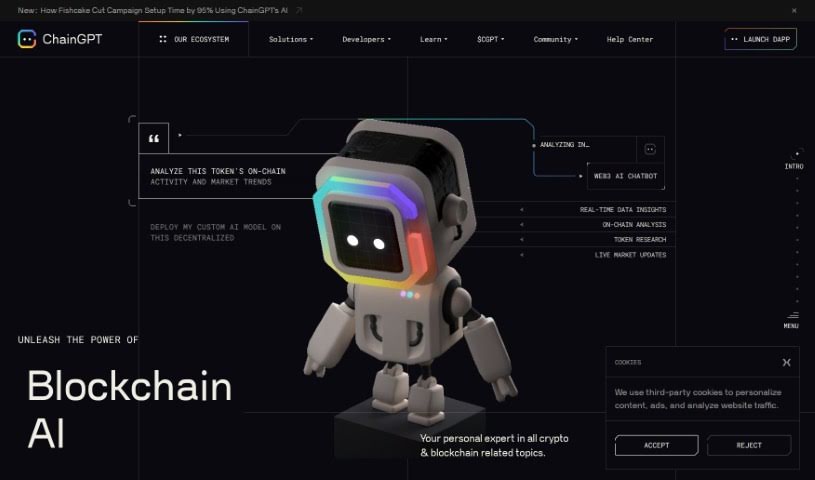 Screenshot of ChainGPT