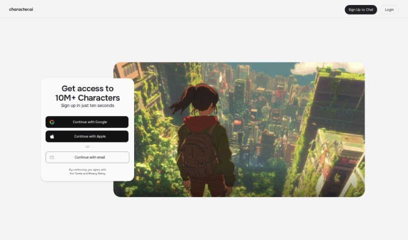 Screenshot of Character AI