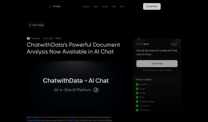 Screenshot of CHAT WITH DATA