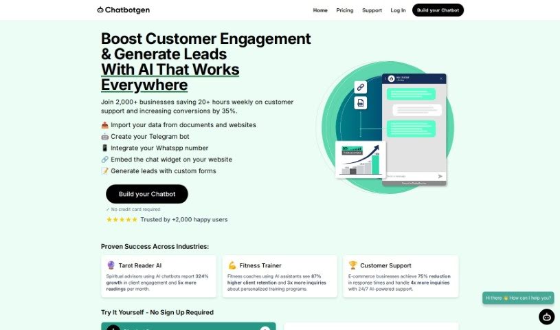 Screenshot of ChatbotGen