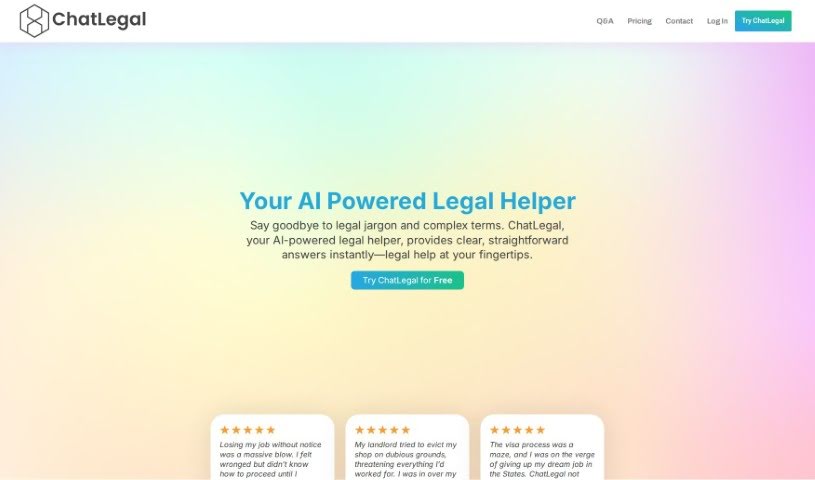 Screenshot of ChatLegal