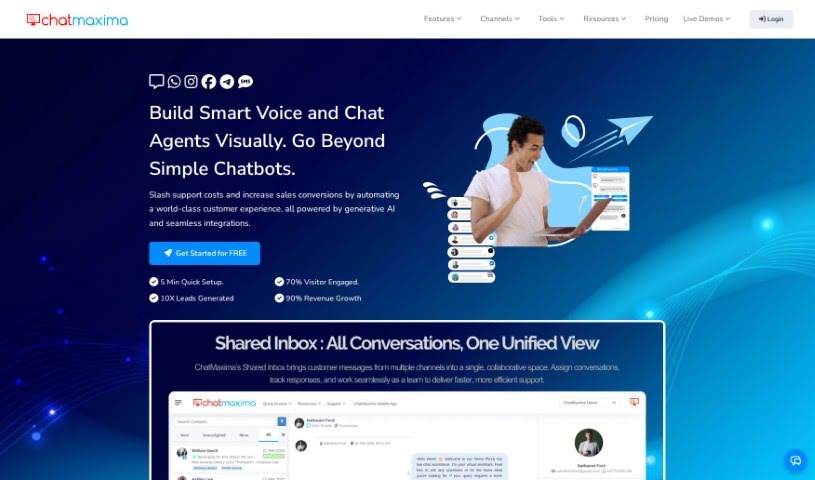 Screenshot of ChatMaxima