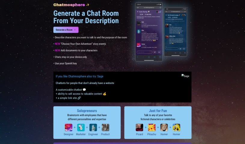 Screenshot of Chatmosphere