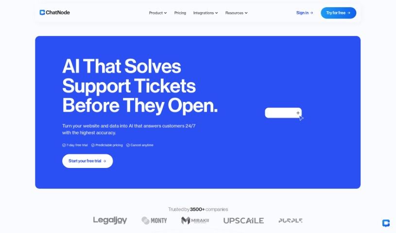 Screenshot of ChatNode AI