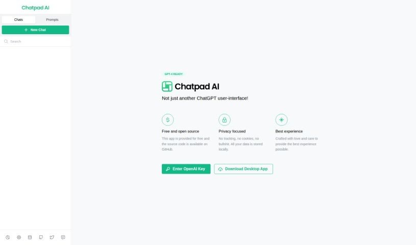 Screenshot of Chatpad AI