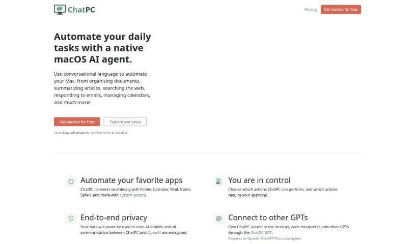 Screenshot of ChatPC