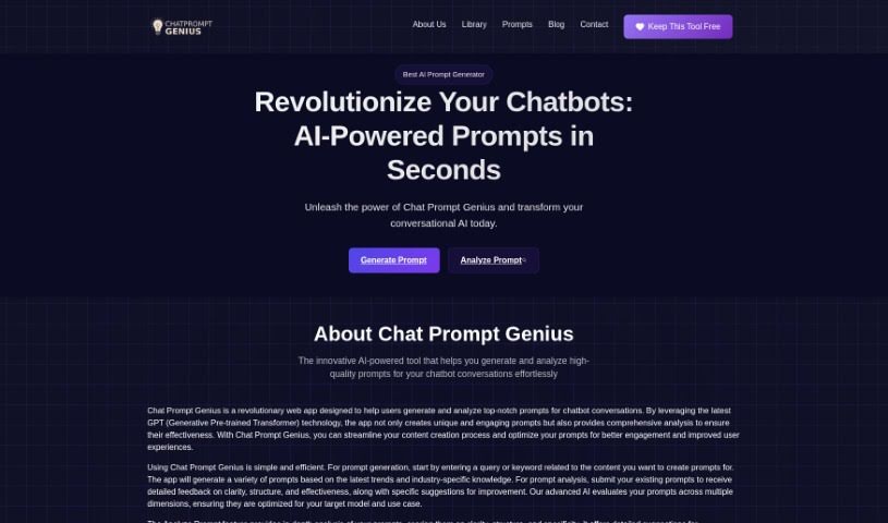 Screenshot of ChatPromptGenius