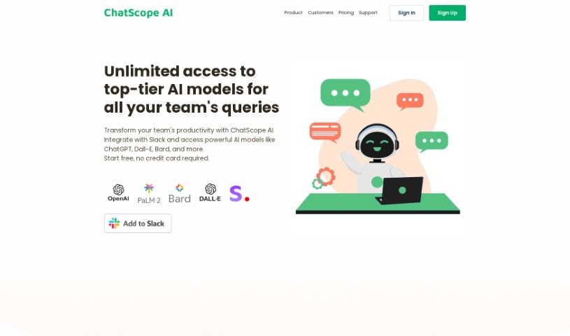 Screenshot of ChatScope AI