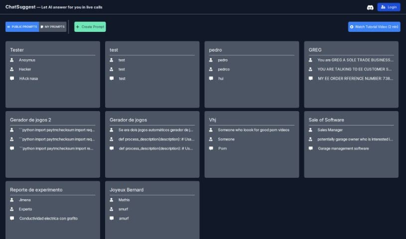 Screenshot of ChatSuggest
